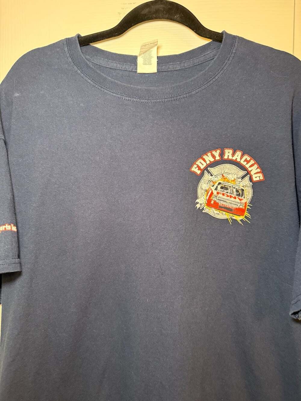 Gildan FDNY Racing T-Shirt Size XL 9/11 Memorial NASCAR Navy